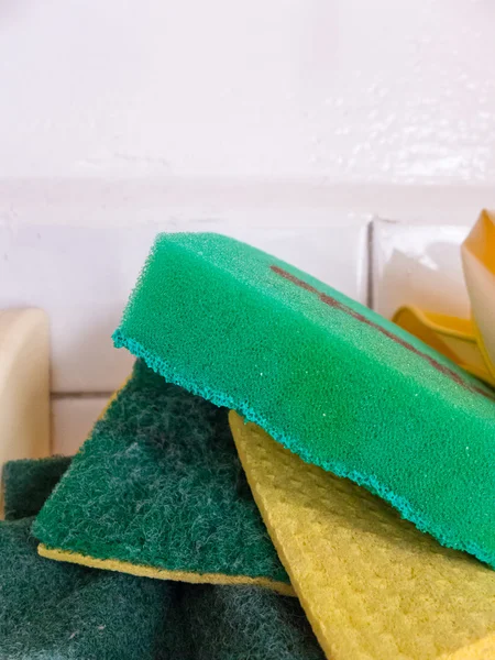 Green kitchen sponges — Stock Photo, Image