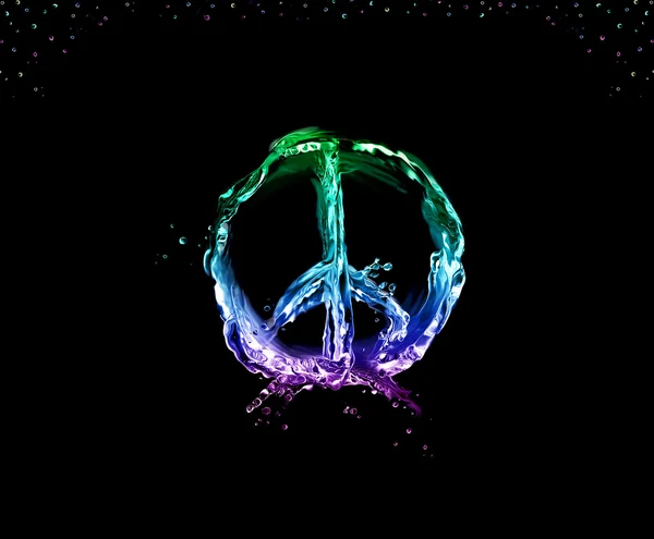 Frieden und Liebe auf schwarz — Stockfoto