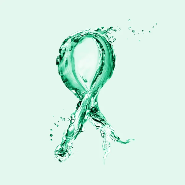 Зелена стрічка для обізнаності про донорство органів — стокове фото