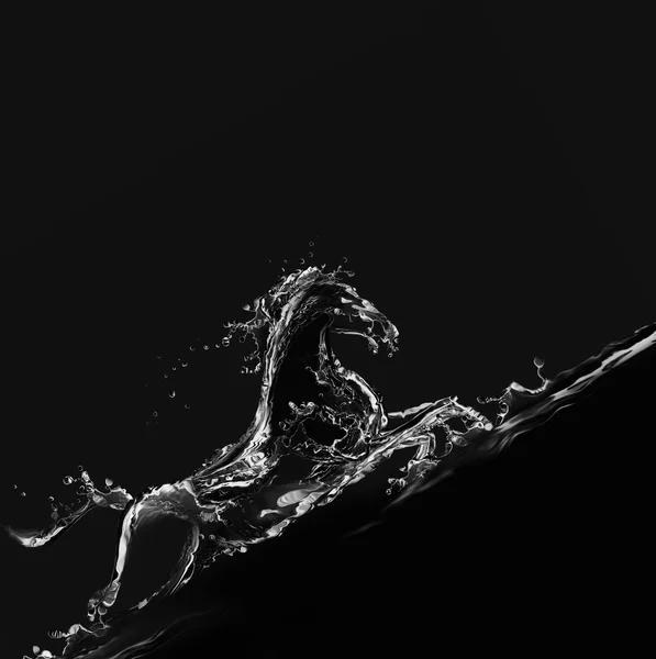 Black Water Horse Galloping Upwards