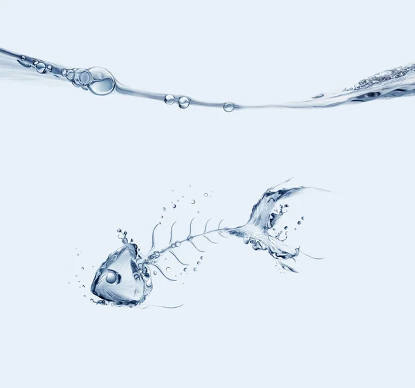 Acqua Pesce scheletro affondamento — Foto Stock