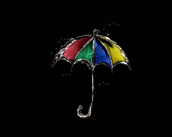 Colored Water Umbrella on Black — Stock Photo, Image