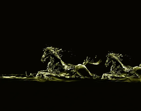 İki altın su atların koşu