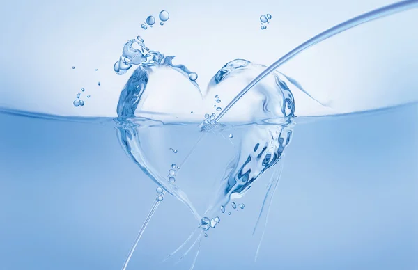 Corazón de agua en ola — Foto de Stock