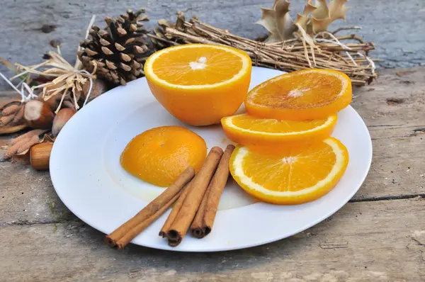 オレンジとシナモン — ストック写真
