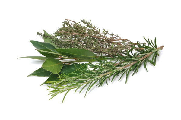 Rosemary, thyme and bay leaves