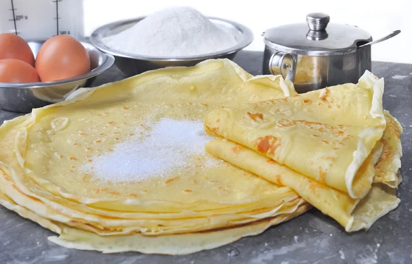 Tasting pancakes — Stock Photo, Image