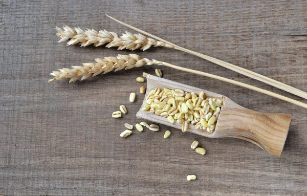 Esslöffel Weizen — Stockfoto