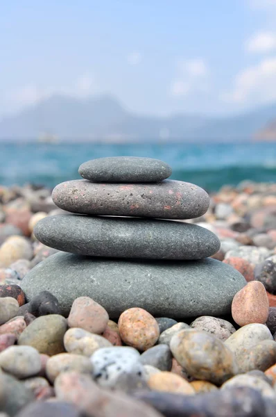 Pebbles em uma praia — Fotografia de Stock