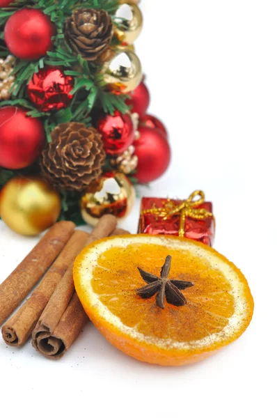 Orange and spices for celebration — Stock Photo, Image
