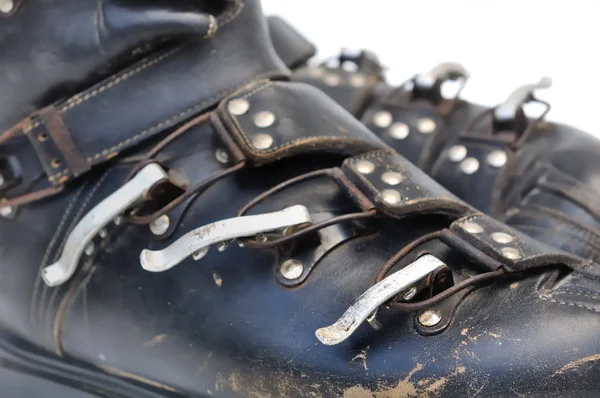 Old ski shoes — Stock Photo, Image