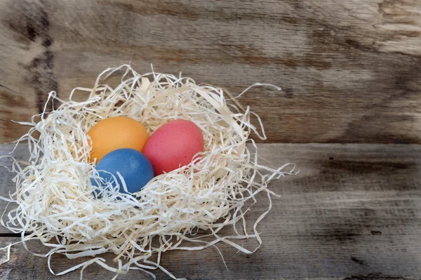 Huevos de Pascua en un nido —  Fotos de Stock