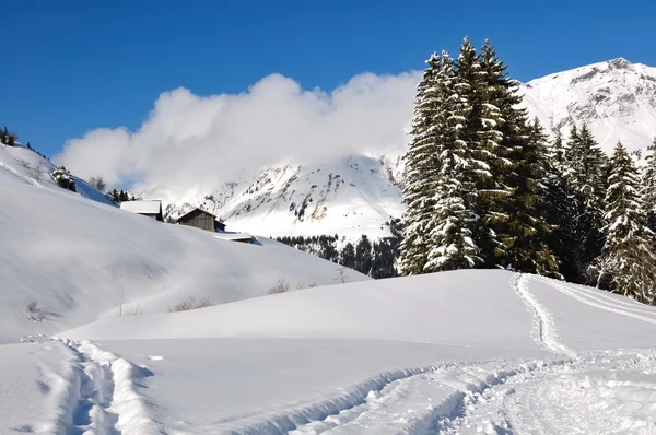 Haute-Savoie-Landschaft im Winter — Stockfoto