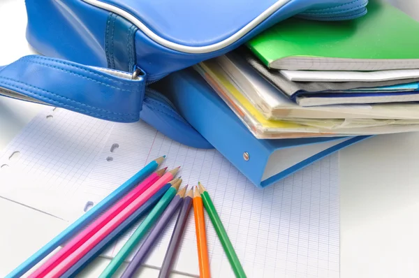 school supplies and book bag