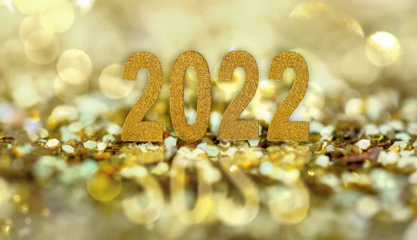 2022 Año Nuevo Oro Abstracto Brillante Fondo Reflexión —  Fotos de Stock