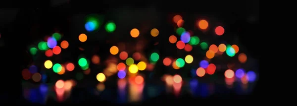 Lumière Floue Colorée Dans Nuit Vue Panoramique — Photo