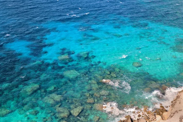 View Clear Sea Blue Turquoise Rock Corsica Island Bonifacio — Stock Photo, Image