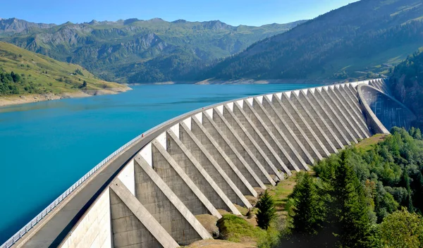 Roselend Dam Turquoise Water Mountainous Landscape France — Stock Photo, Image