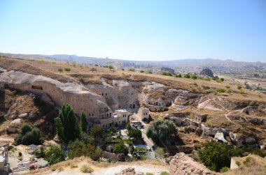 Türkiye 'nin Kapadokya kentindeki mağara evleri