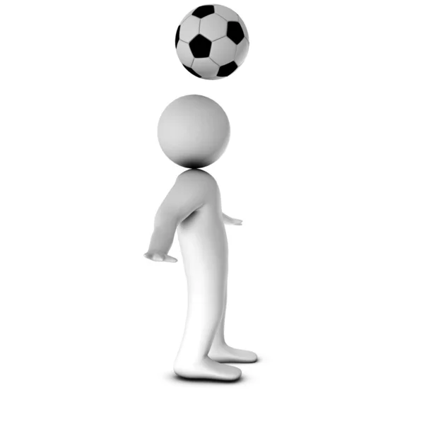 3D чоловік з футболом — стокове фото