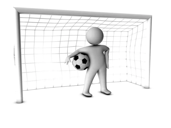3D-voetballer — Stockfoto