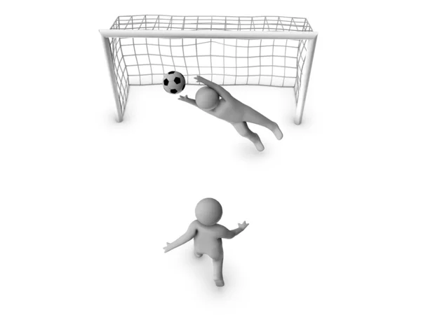 Zwei 3D-Fußballspieler — Stockfoto