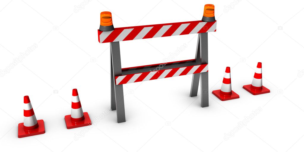 3d construction and caution sign