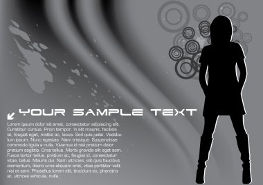 kadın silueti kırmızı dekoratif arka plan üzerinde