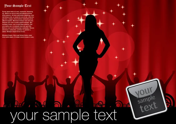 kadın silueti kırmızı dekoratif arka plan üzerinde