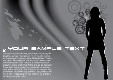 kadın silueti kırmızı dekoratif arka plan üzerinde