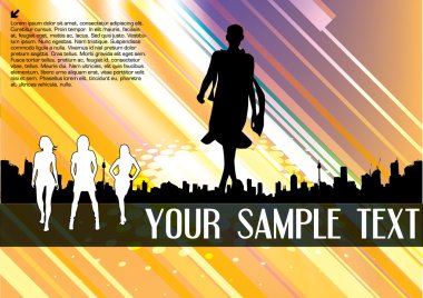 Soyut arkaplanda kadınlar