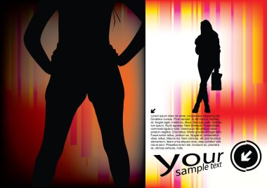 Dekoratif arka planda kadın şekli