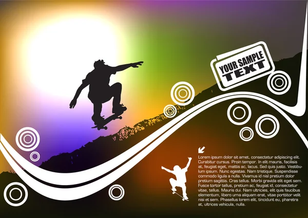 Skateboard abstrait — Image vectorielle