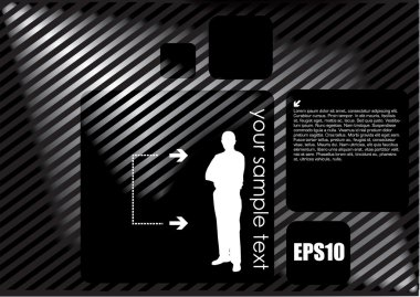 Dijital arka plan üzerinde işadamı