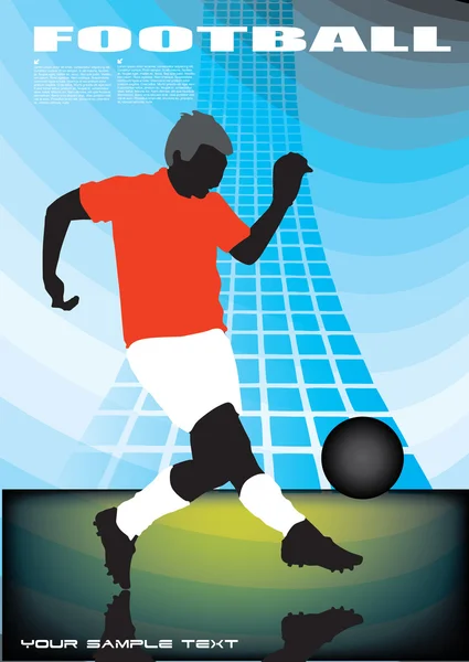 Jugador de fútbol sobre fondo abstracto — Vector de stock