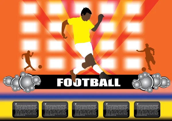 Jogador de futebol em fundo abstrato — Vetor de Stock