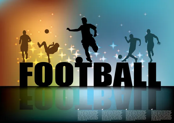 Football sign with soccer players — Stock Vector