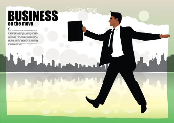 Hommes d'affaires sur fond abstrait — Image vectorielle