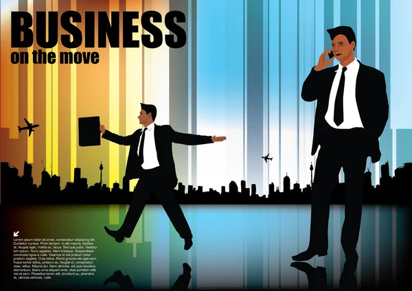 Geschäftsleute auf abstraktem Hintergrund — Stockvektor