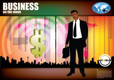 modern arka plan üzerinde işadamı