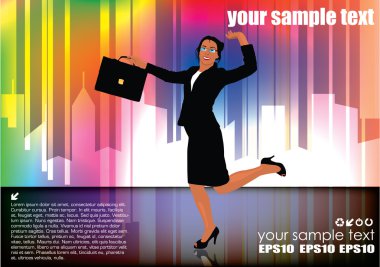 modern arka plan üzerinde iş kadını