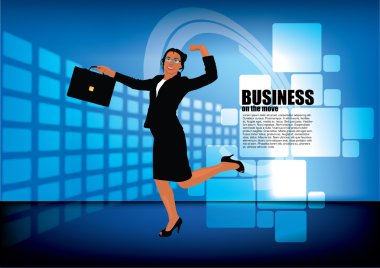 modern arka plan üzerinde iş kadını