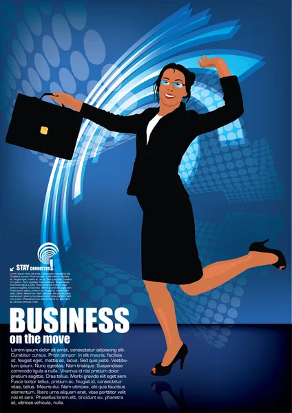 Geschäftsfrau mit modernem Hintergrund — Stockvektor