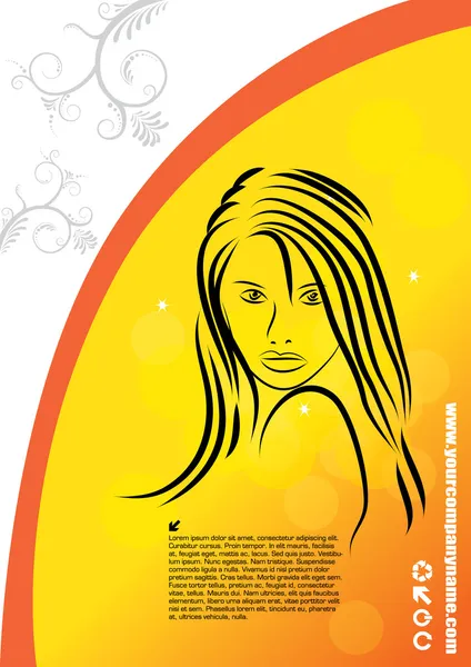Carte postale femme décorative — Image vectorielle