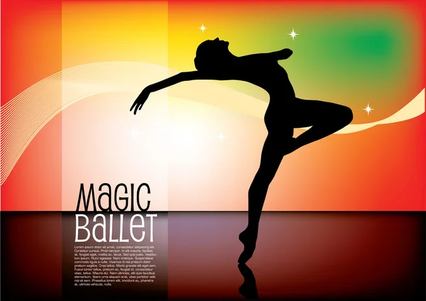 Dancer on magic background — Stock Vector
