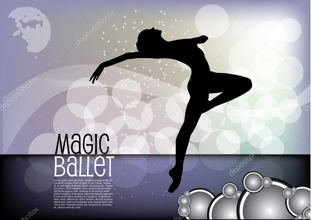 Dancer on magic background