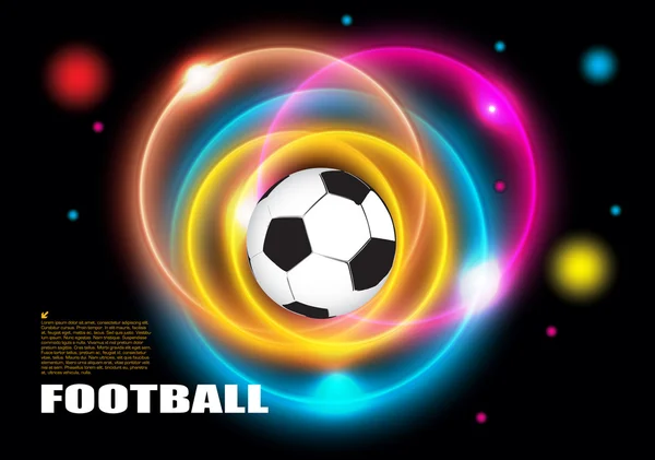 Soccer ball abstract rings background — Stock Vector