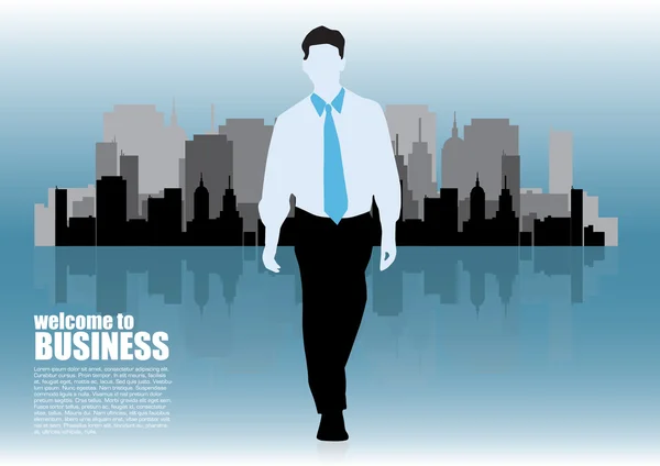 Businessman and the city — Stock Vector