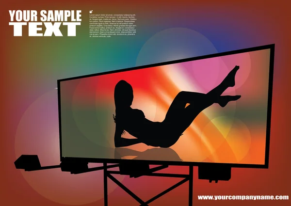 Mujer sexy sobre fondo decorativo — Vector de stock