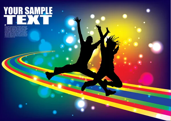 Jumping people  background — Stock Vector